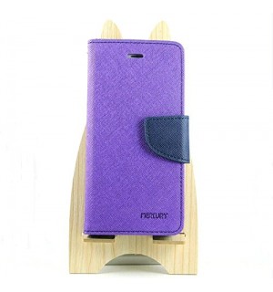 iPhone 6 plus Wallet Case, MC Fashion [Mercury Series] Premium PU Leather with [Card Slots][Stand Function] - Excellent Protective Wallet Case for iPhone 6 plus ONLY (Purple/Navy Button)